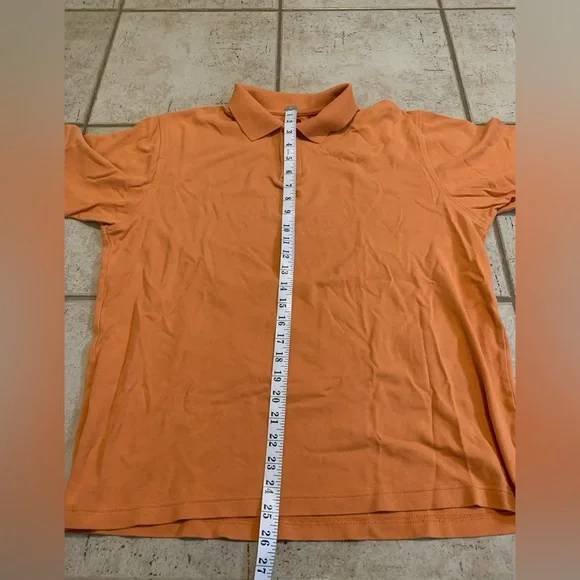 Arrow Orange Polo Shirt Size L 100% Cotton Collared Short Sleeve - Picture 4 of 5